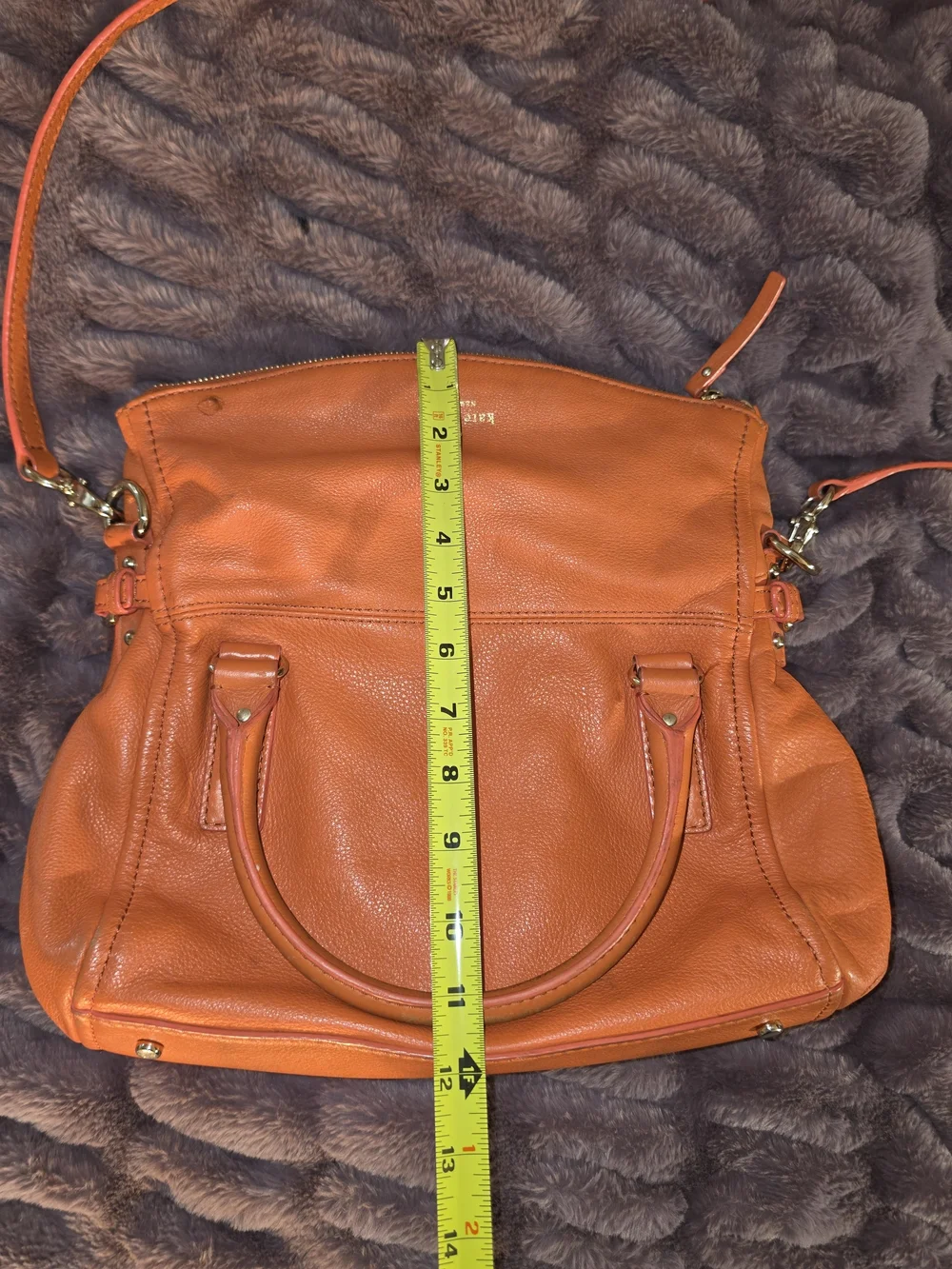 kate spade orange leather shoulder satchel with crossbody strap